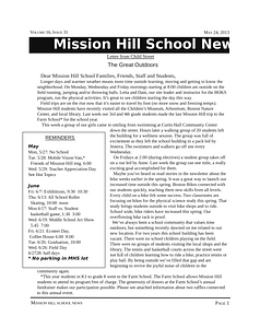 Mission Hill School newsletter, May 24, 2013