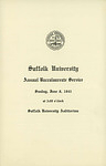 1941 Suffolk University Baccalaureate Service program