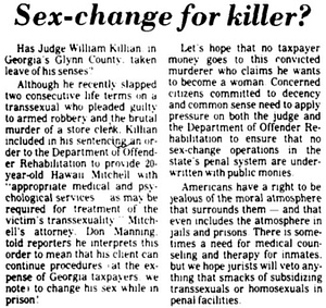 Sex-Change for Killer?