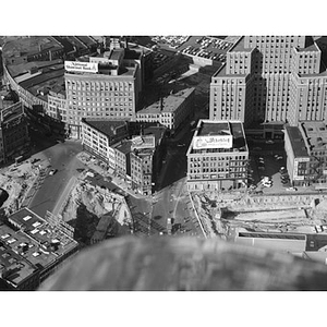 South Station area, close up, tunnel construction, Boston, MA