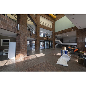 Harriet Tubman House atrium ground floor facing entrance vestibule on Columbus Avenue