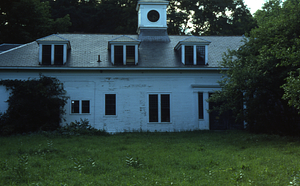 East facade of Hopkins Carriage House.
