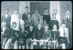 Cliftondale, near Youngs, baseball team, Sweetser School, about 1920