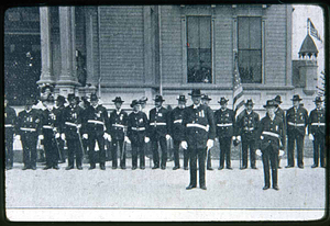 G.A.R. pose in front of Saugus Town Hall