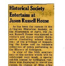 Historical Society Entertains Jason Russell House