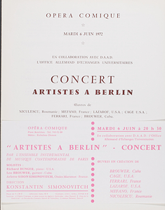 Concert: Artistes A Berlin