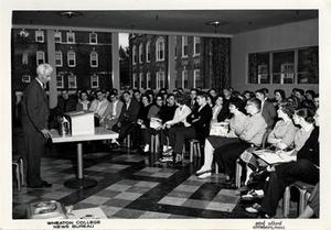 Dean Brooks Addresses Symposium Group.