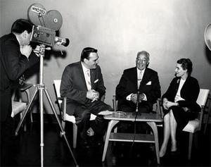 Dave Moore, Lou Little and Virginia Stewart group portrait II.