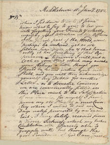 Letter, 1782 January 11, Middletown [Conn.] to Capt. Moses Greenleaf, Newburyport [Mass.]