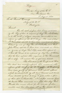 Handwritten copy of a letter by General Robert E. Lee to General Henry W. Halleck, with Halleck's reply