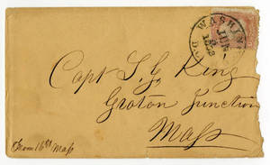 Letter by M. Donovan, Capt. Co. D 16th Mass., Camp Near Falmouth, Va., to Capt. L. G. King, Groton Junction, Massachusetts