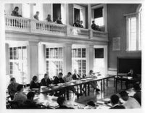 Students inside Griffin Hall, 1958