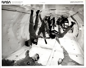 View of Payload Specialists in KC-135 During Zero-g Training