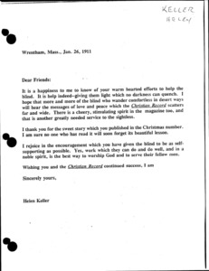 Helen Keller correspondence