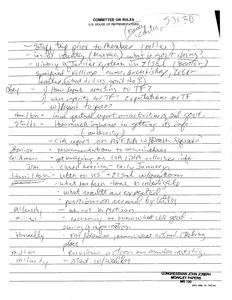 Handwritten notes on talking points for each member of the Speaker's Task Force on El Salvador