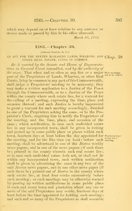 1783 Chap. 0039 An Act For The Better Managing Lands, Wharves, And Other Real Estate, Lying In Common.