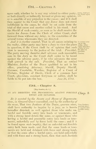 1784 Chap. 0008 An Act Directing The Proceedings Against Forcible Entry And Detainer.