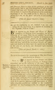 1805 Chap. 0081. An Act To Incorporate The Proprietors Of The First Universalist Society In Boston.
