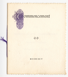 Amherst College Commencement program, 1895 June 26