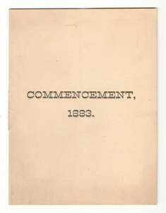 Amherst College Commencement program, 1883 June 27
