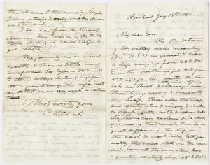 Edward Hitchcock letter to Edward Hitchcock, Jr., 1854 January 15