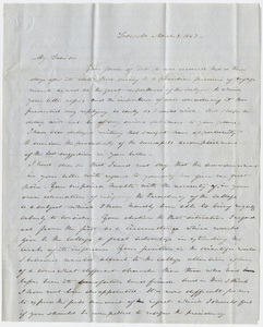 Linus Child letter to Edward Hitchcock, 1847 March 8