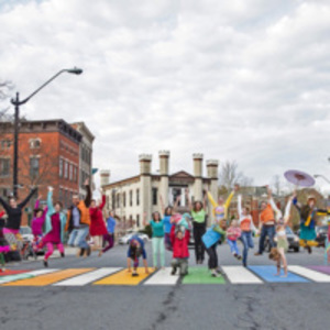 Rainbow Crosswalk Jump for Joy