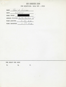Citywide Coordinating Council daily monitoring report for South Boston High School by Paul Sullivan, 1975 September 18