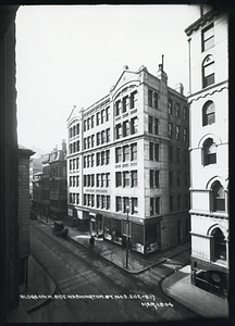 Buildings on west side of Washington Street, numbers 202-217
