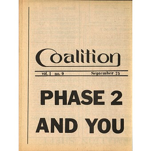Coalition, Volume 1, Number 9, September 1975.
