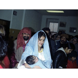 Joseph and Mary with the baby Jesus at a Three Kings' Day celebration at La Alianza Hispana.