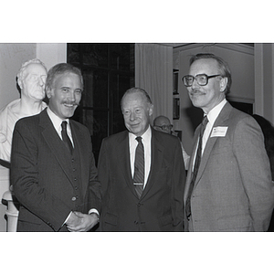 Professor Fowler, President Ryder, and Dean Frohlich at the tenth anniversary party of the Northeastern University Press