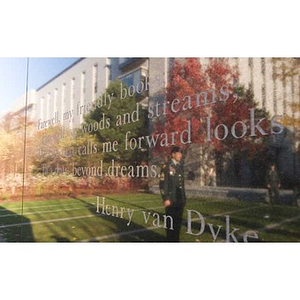 A quotation on the Veterans Memorial at the dedication