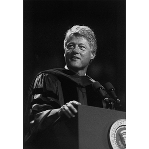 President Clinton speaking at Commencement