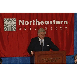 Senator Kennedy speaks at press conference on student financial aid cuts