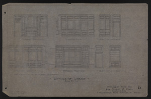 Details of Library, Drawings of House for Mrs. Talbot C. Chase, Brookline, Mass., Sept. 4, 1929 and October 7, 1929