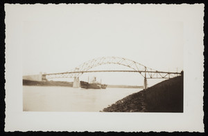 Ship passing under the Bourne Bridge