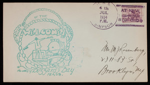 Welcome! Ships of the Fleet to the waters of Buzzard's Bay Massachusetts correspondence stamp