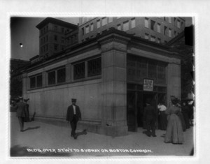 Building over stairway to subway on Boston Common, Boston, Mass., undated