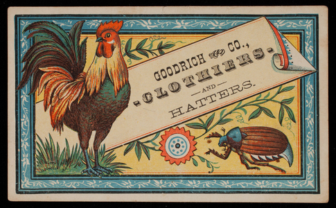Trade card, Goodrich & Co., clothiers and hatters, Fitchburg and Ayer Junction, Massachusetts