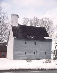 Exterior view of the facade, winter, Arnold House, Lincoln, R.I.