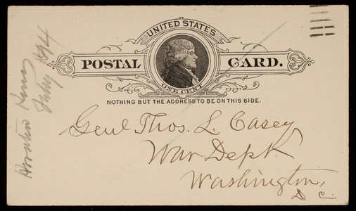 Horatio G. King to Thomas Lincoln Casey, February, 1894