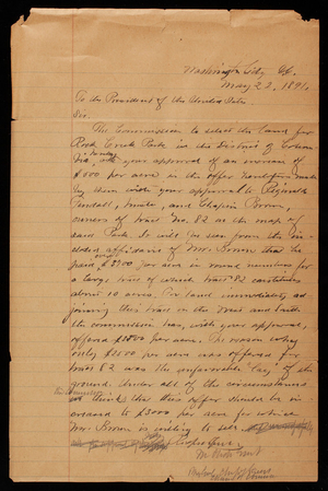Thomas Lincoln Casey To President of the United States, May 22, 1891