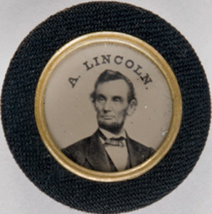 Abraham Lincoln ferrotype pin