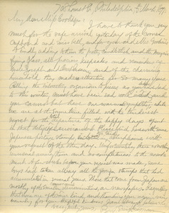 Letter from Benjamin Smith Lyman to Miss Coolidge