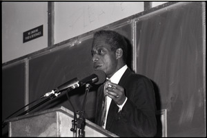 James Baldwin speaking at Mahar Auditorium
