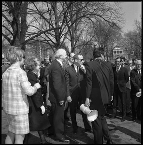 Memorial march for Martin Luther King., Jr., led by Linus Pauling