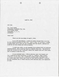 Letter from Mark H. McCormack to Noel Morris