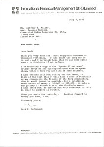 Letter from Mark H. McCormack to Geoffrey S. Mullis