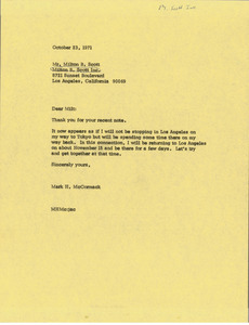 Letter from Mark H. McCormack to Milton Berry Scott